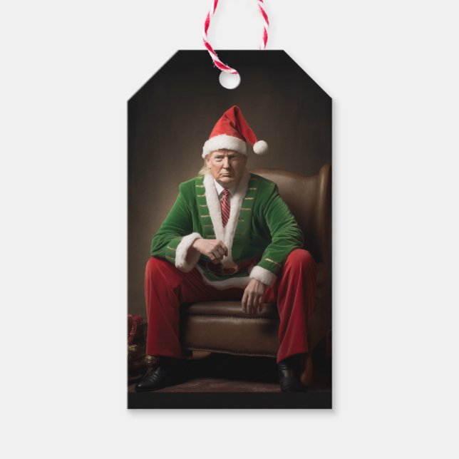 Christmas Elf Donald Trump Gift Tags (Front)