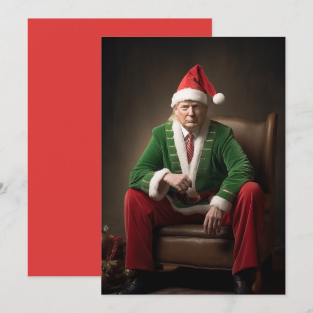 Christmas Elf Donald Trump Holiday Card (Front/Back)