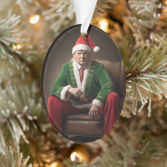 Christmas Elf Donald Trump Ornament (Tree)