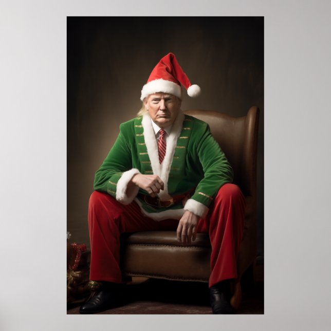 Christmas Elf Donald Trump Poster (Front)