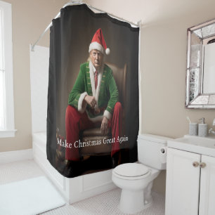 Christmas Elf Donald Trump Shower Curtain