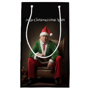 Christmas Elf Donald Trump Small Gift Bag