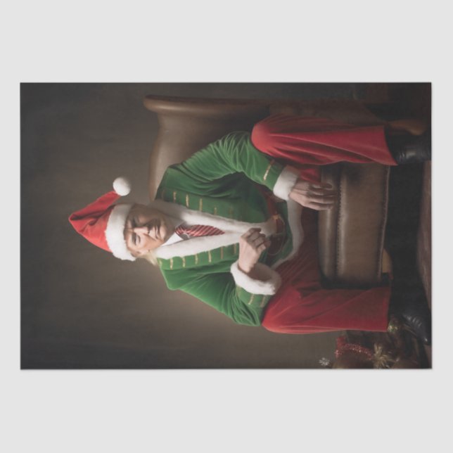 Christmas Elf Donald Trump Tissue Paper (Front)