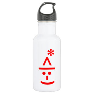 Christmas Elf Emoticon Xmas ASCII Text Art 532 Ml Water Bottle