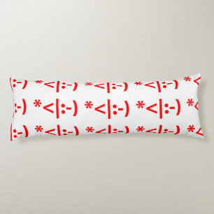 Christmas Elf Emoticon Xmas ASCII Text Art Body Cushion