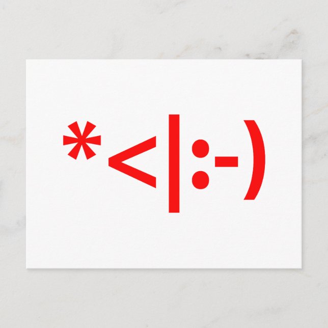 Christmas Elf Emoticon Xmas ASCII Text Art Holiday Postcard (Front)
