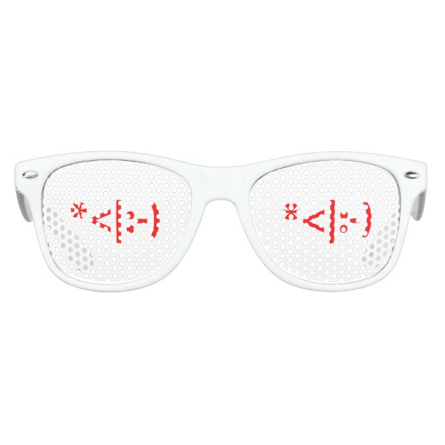 Christmas Elf Emoticon Xmas ASCII Text Art Kids Sunglasses (Front)