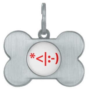 Christmas Elf Emoticon Xmas ASCII Text Art Pet ID Tag