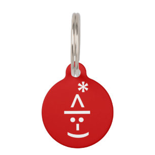 Christmas Elf Emoticon Xmas ASCII Text Art Pet Tag