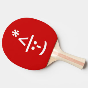 Christmas Elf Emoticon Xmas ASCII Text Art Ping Pong Paddle