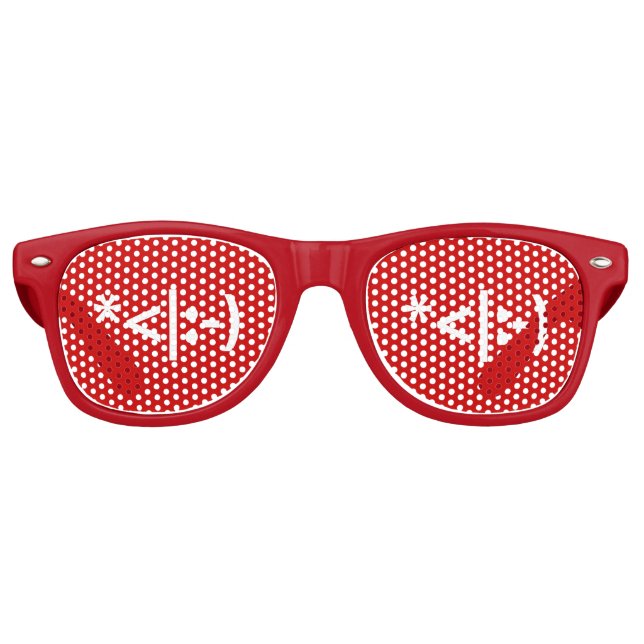 Christmas Elf Emoticon Xmas ASCII Text Art Retro Sunglasses (Front)
