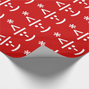 Christmas Elf Emoticon Xmas ASCII Text Art Wrapping Paper