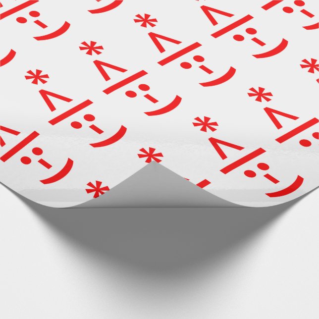 Christmas Elf Emoticon Xmas ASCII Text Art Wrapping Paper (Corner)