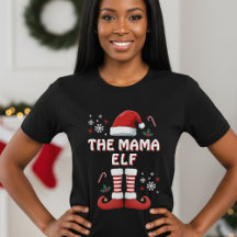 Christmas Elf Family Matching Funny Black T-Shirt