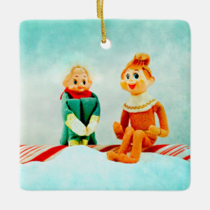 Christmas Elf First Date Ceramic Tree Decoration
