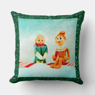 Christmas Elf First Date with Glitter Frame Cushion
