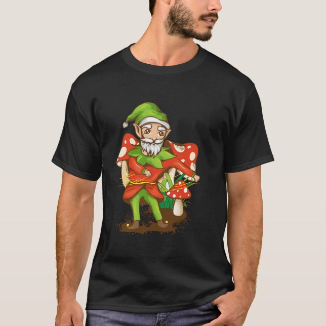 Christmas Elf Flossing Dance Yule Gnome Lovers Gif T-Shirt (Front)