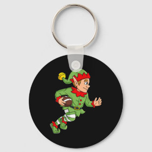 Christmas Elf Football Running Back Boys Kids Fami Key Ring