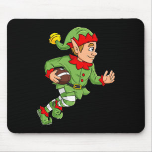 Christmas Elf Football Running Back Boys Kids Fami Mouse Mat