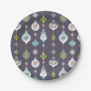 Christmas Elf Fox Reindeer Polar Bear Decorations Paper Plate