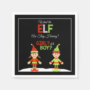 Christmas Elf Gender Reveal Napkins