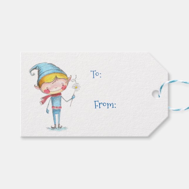 Christmas Elf Gift Tags (Front (Horizontal))