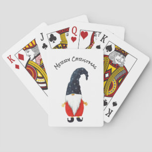 Christmas Elf, Gnome with Blue Hat Playing Cards