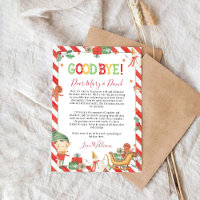 Christmas Elf Goodbye Letter Card