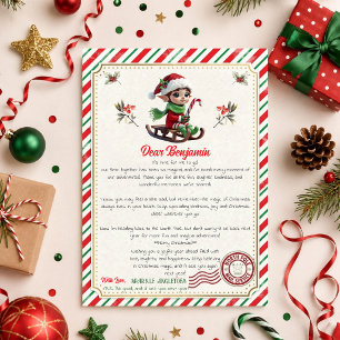Christmas Elf Goodbye Letter North Pole Farewell Invitation