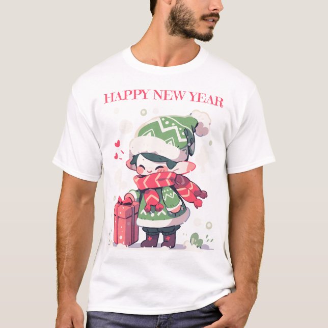Christmas elf Happy New year T-Shirt (Front)