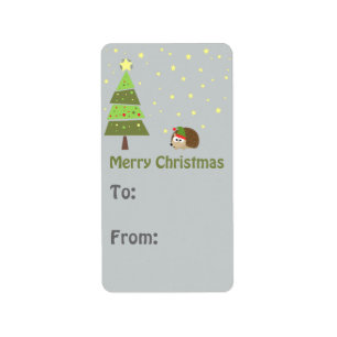 Christmas Elf Hedgehog Gift tag
