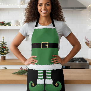 Christmas Elf Holiday Green Apron
