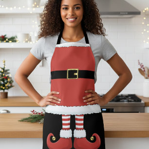 Christmas Elf Holiday Red Apron