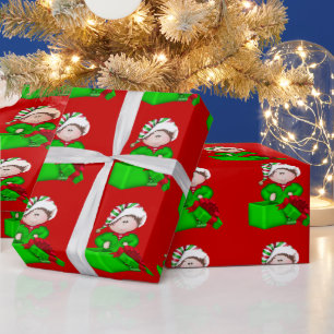 Christmas Elf Holiday wrapping paper
