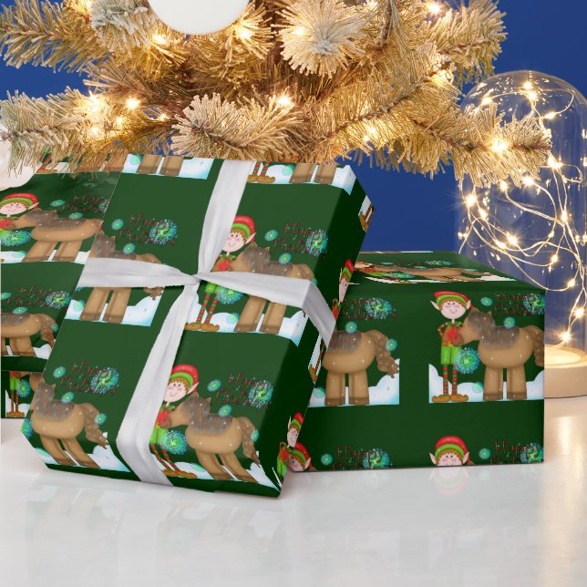 Christmas Elf Holiday wrapping paper (Holidays)