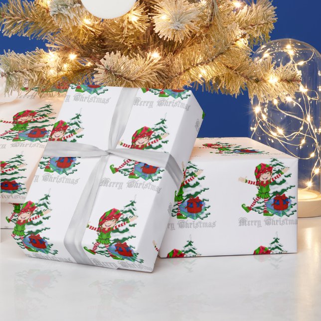 Christmas Elf Holiday wrapping paper (Holidays)