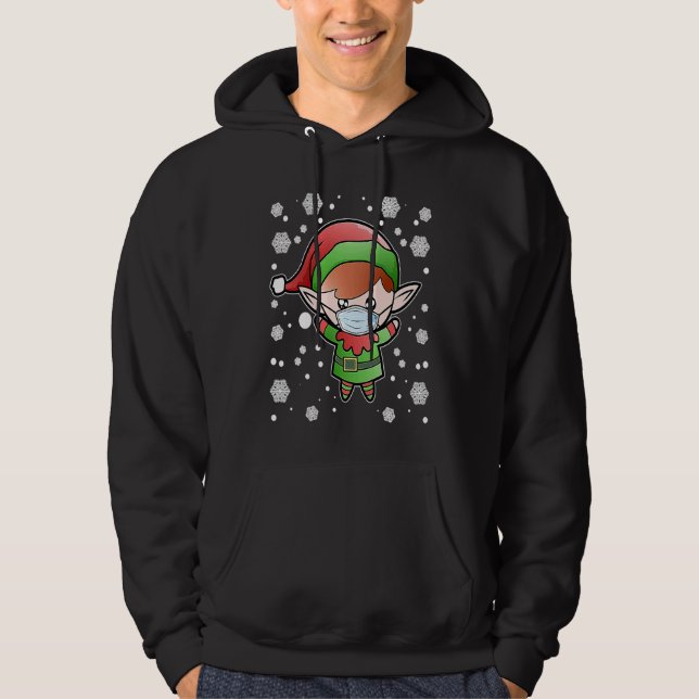 Christmas elf homeoffice face mask office humor qu hoodie (Front)
