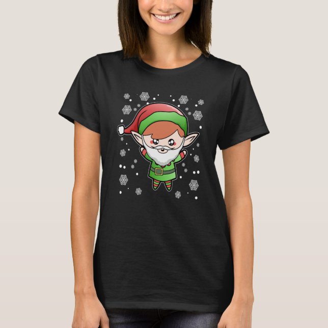 Christmas elf homeoffice face mask office humor qu T-Shirt (Front)