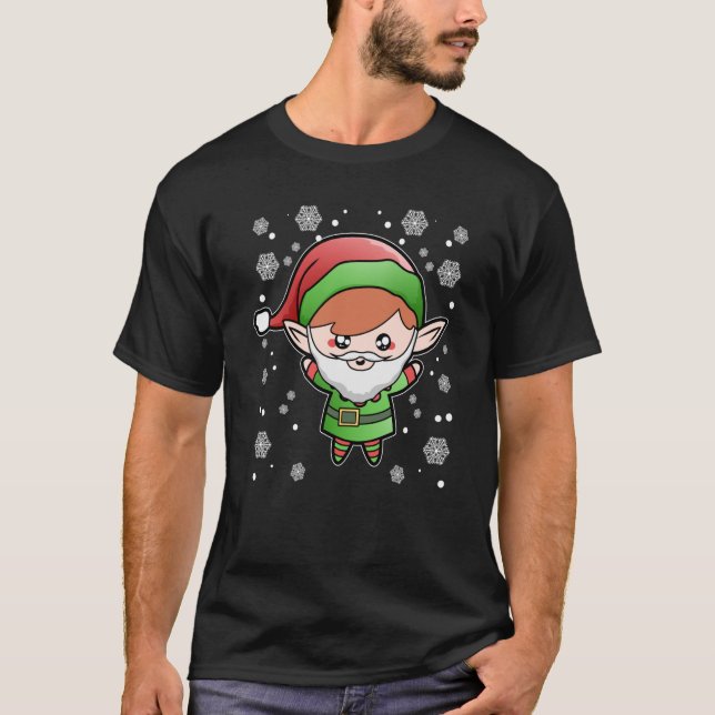 Christmas elf homeoffice face mask office humour q T-Shirt (Front)