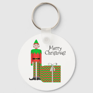Christmas Elf Keychain - Chevron Gift Package