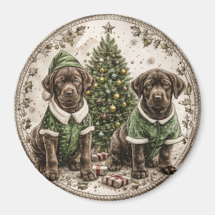 Christmas Elf Labrador Retriever Puppy Magnet