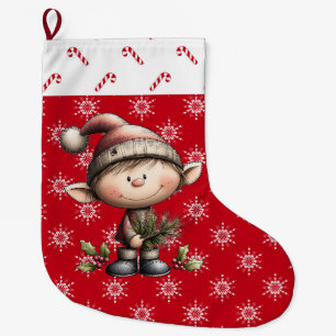 Christmas Elf Large Christmas Stocking