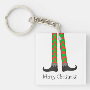 Christmas Elf Legs Keychain - Chevron Costume