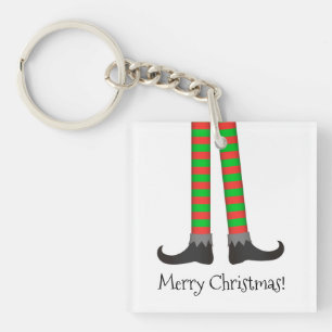Christmas Elf Legs Keychain - Striped Costume