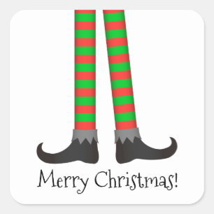 Christmas Elf Legs Sticker - Striped Costume