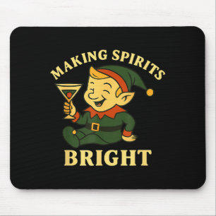 Christmas Elf Martini Funny Alcohol Saying Spirits Mouse Mat