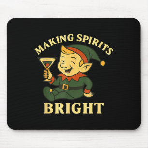 Christmas Elf Martini Funny Alcohol Saying Srits B Mouse Mat