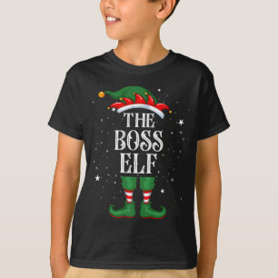 Christmas Elf Matching Family Funny The Boss Elf T-Shirt
