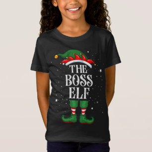 Christmas Elf Matching Family Funny The Boss Elf T-Shirt