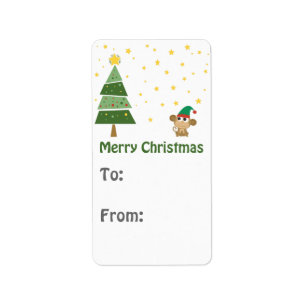 Christmas Elf Monkey Gift tag